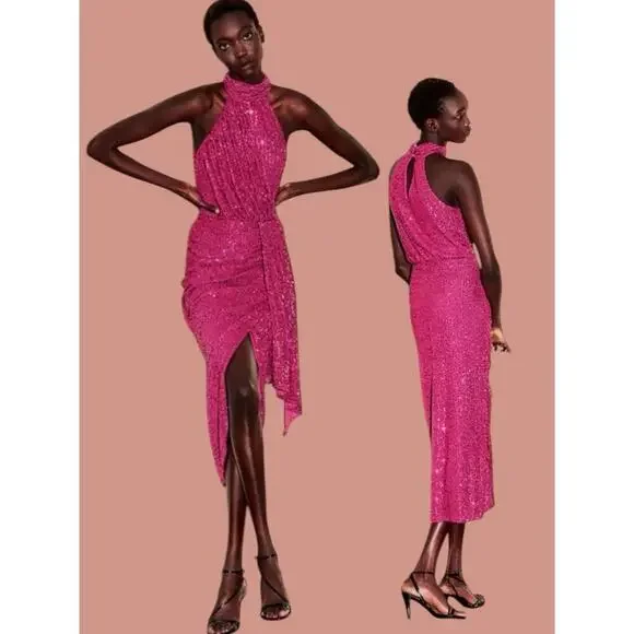 strapless open back dress THML Holiday Velvet Smocked Dress – Fuchsia | The Pink Nickel – Women's  Clothing Boutique main image 1